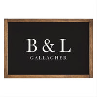 Initials Name Black Personalized Wooden Wall Art