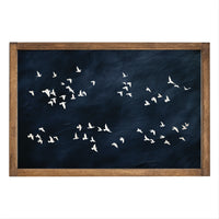 White Birds On Dark Sky Landscape Wall Art 13" x 19"