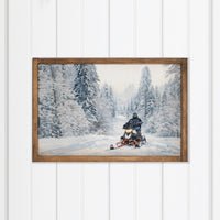 Snowmobile Through Trees Wall Art