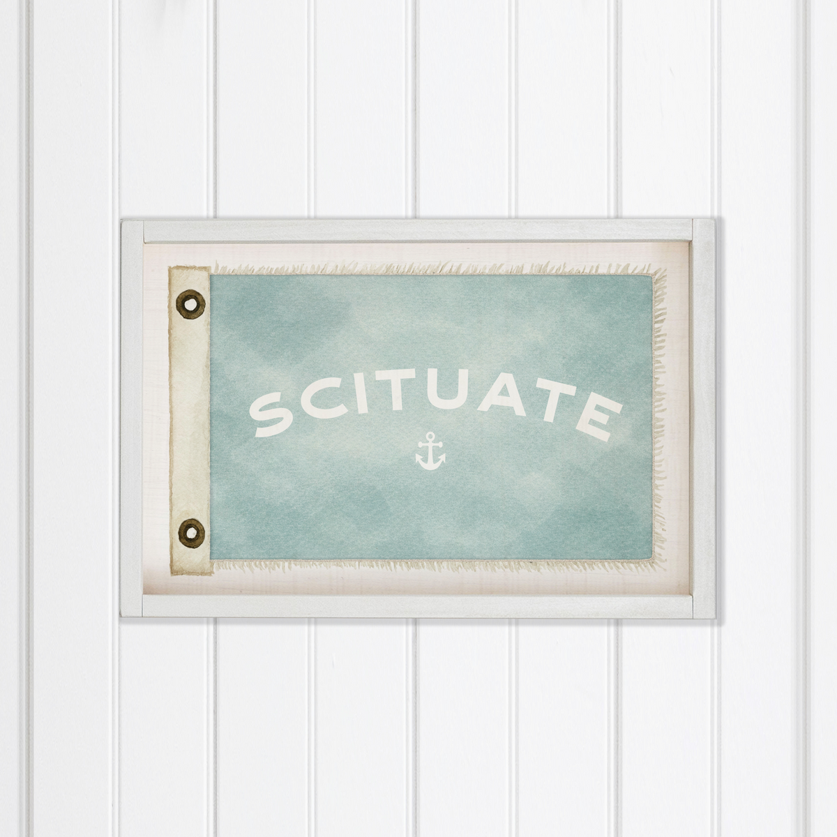 Anchor Vintage Flag Personalized Rectangle Wall Art