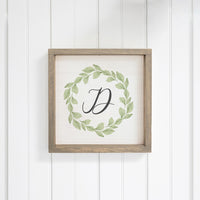 Greenery Initial Personalized Wall Art