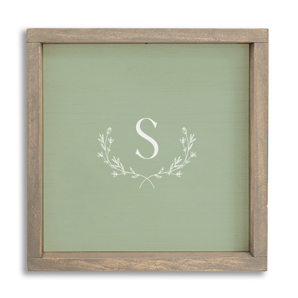 Single Letter Green Personalized Wall Art