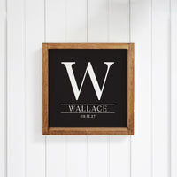 Initial Black Personalized Wall Art