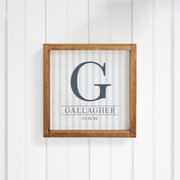 Initial Striped Personalized Wall Art