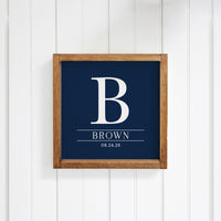Initial Navy Personalized Wall Art