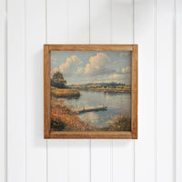 River Dock Landscape Wall Art 16" x 16"