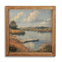River Dock Landscape Wall Art 16" x 16"