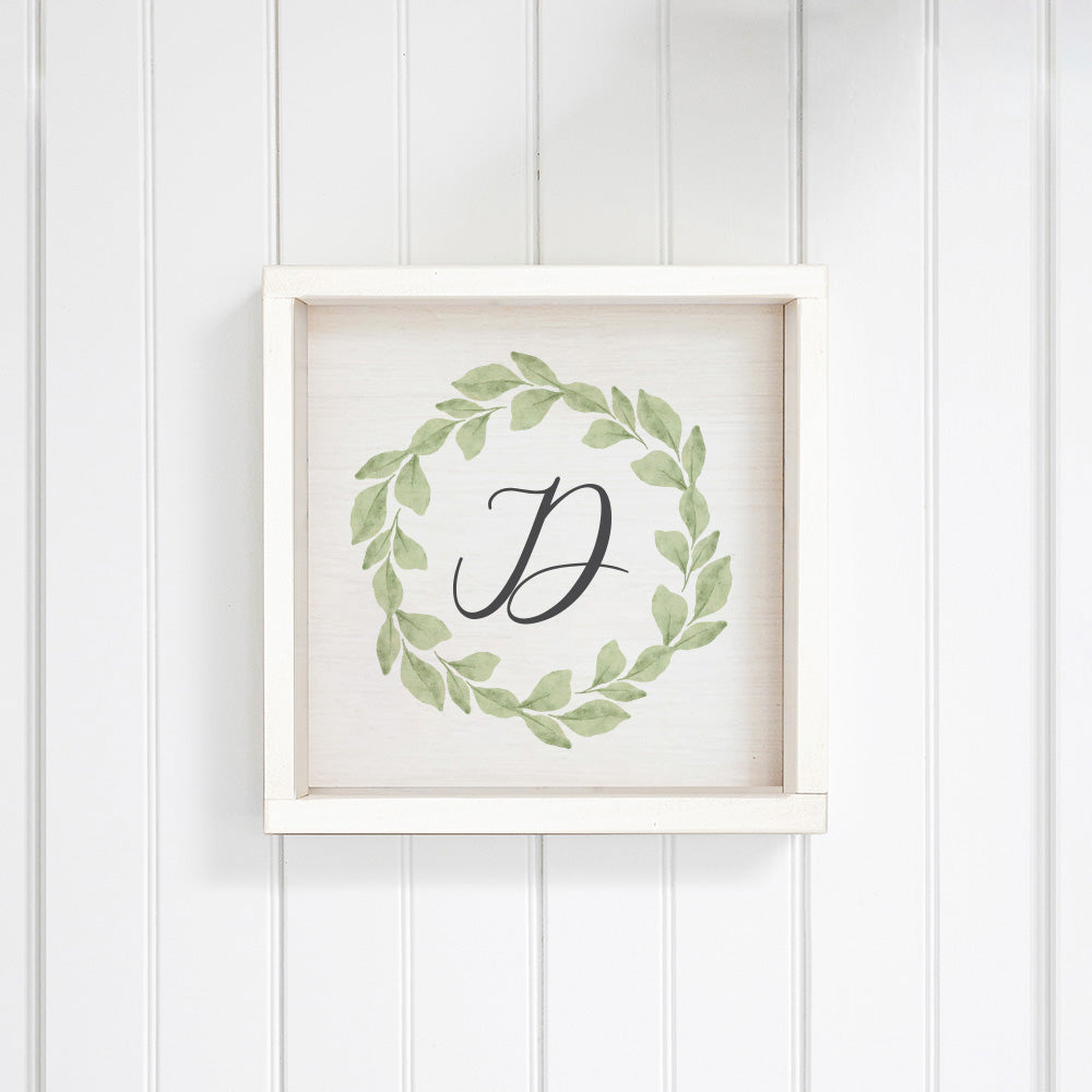 Greenery Initial Personalized Wall Art