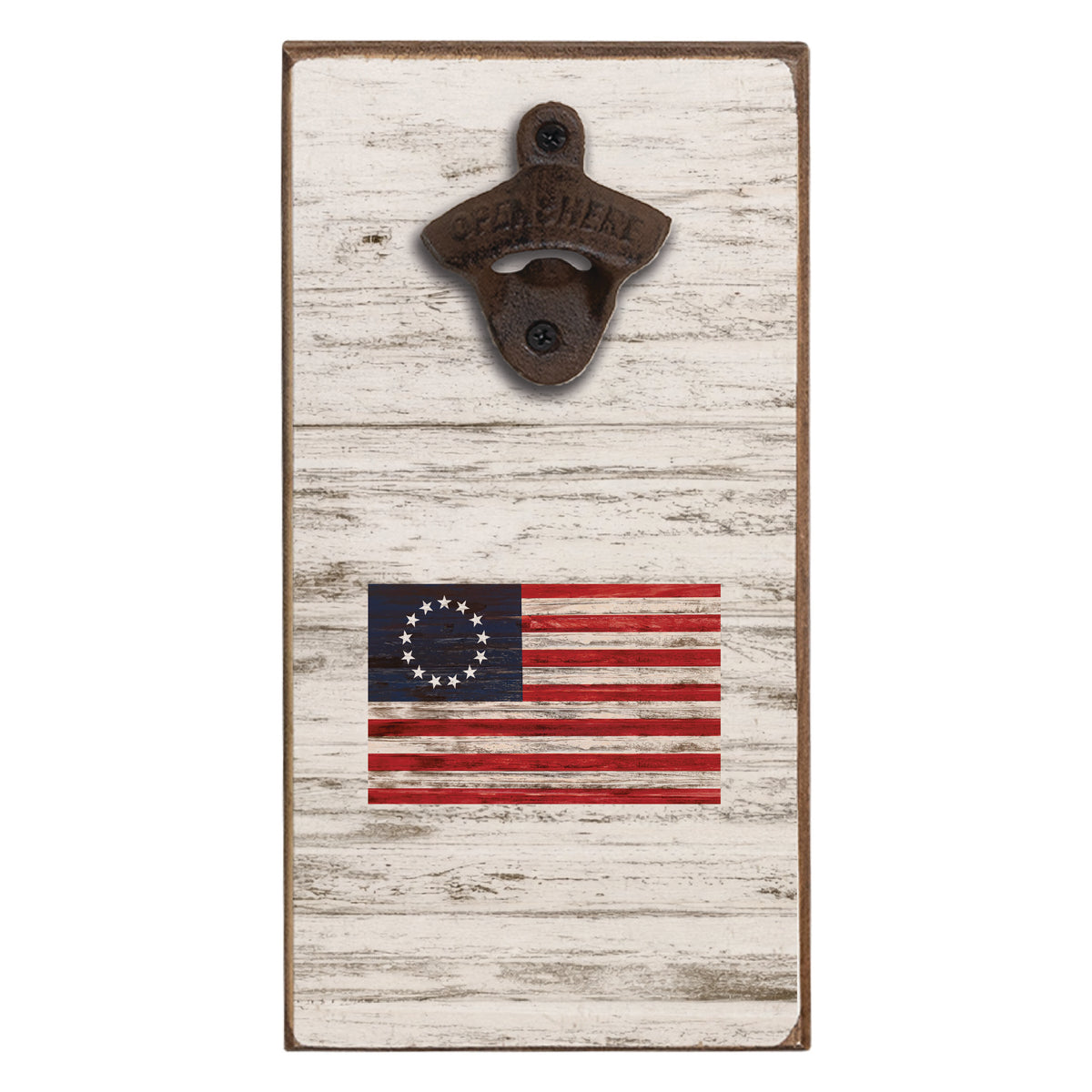 FOV Betsy Ross Flag Bottle Opener - White