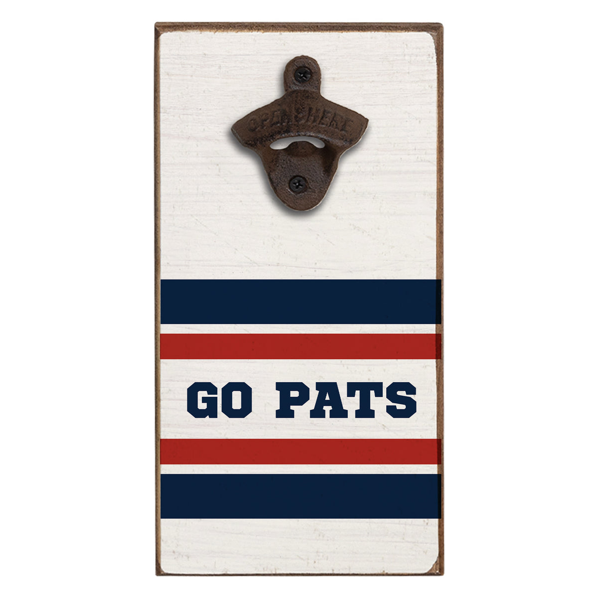 Go Pats Stripes Bottle Opener