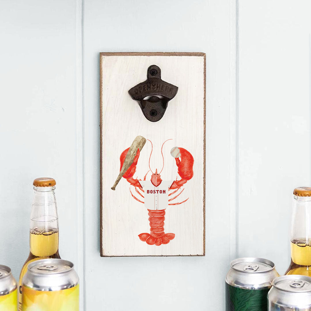 Red and Blue Boston Lobster Bottle Opener