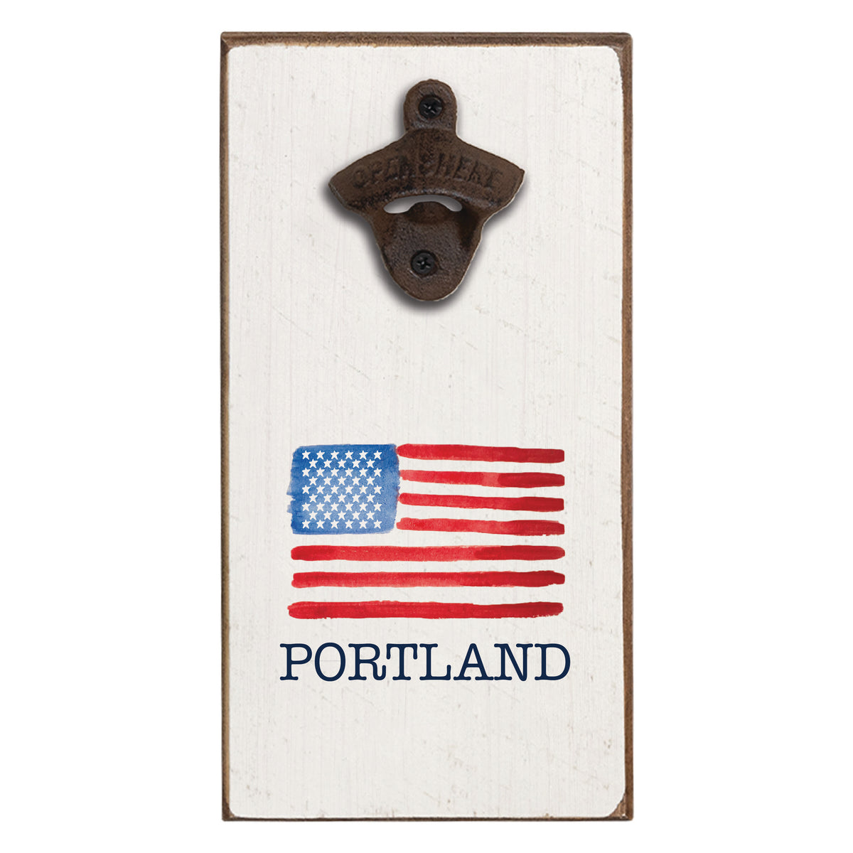 American Watercolor Flag Personalized Bottle Opener