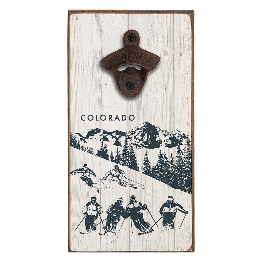Retro Ski Run Personalized Bottle Opener