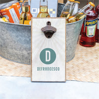 Initial Sunburst Personalized Bottle Opener