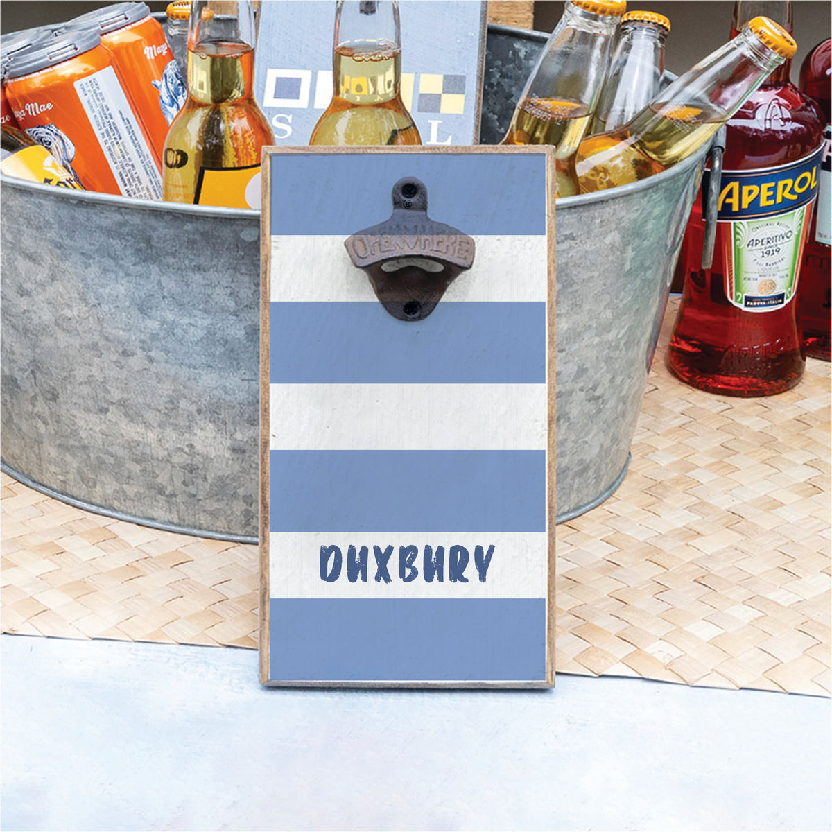 Striped Harbor Personalized Bottle Opener