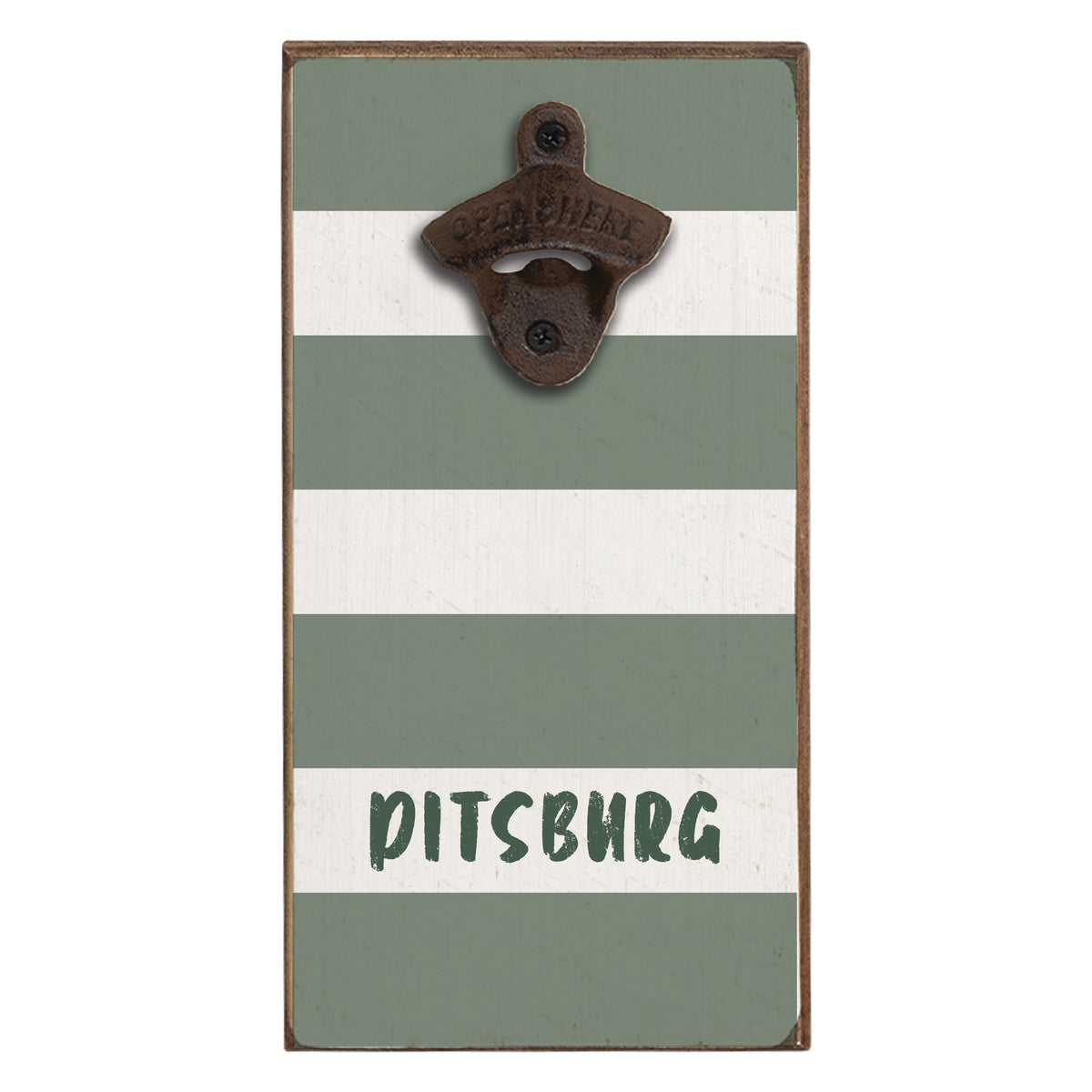 Striped Spruce Personalized Bottle Opener
