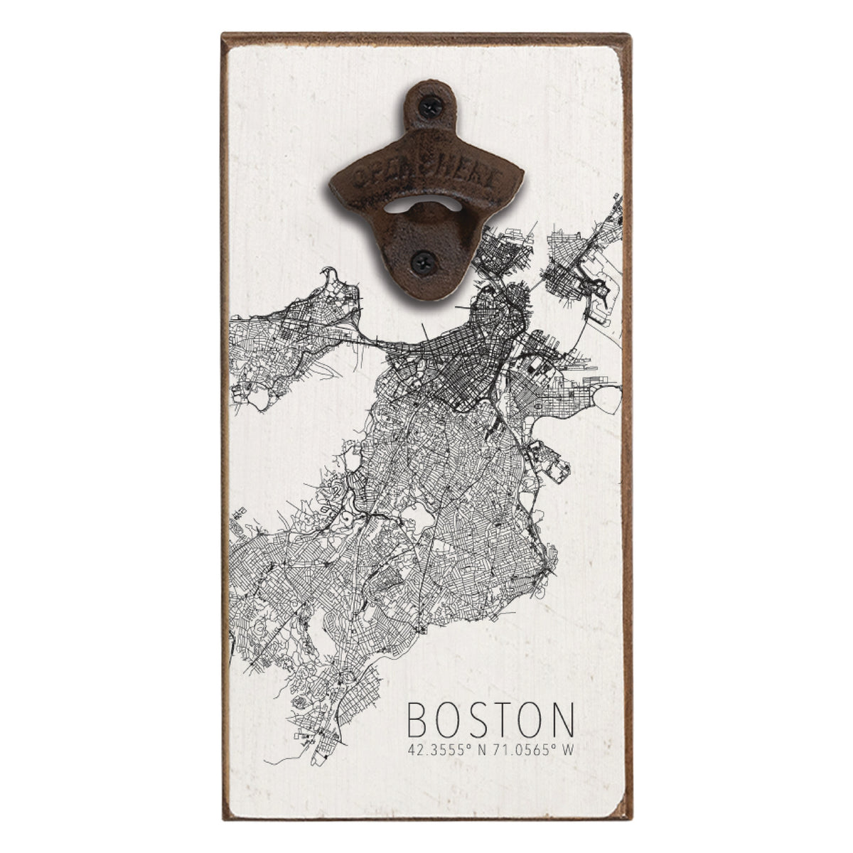 Boston City Map Scale Bottle Opener
