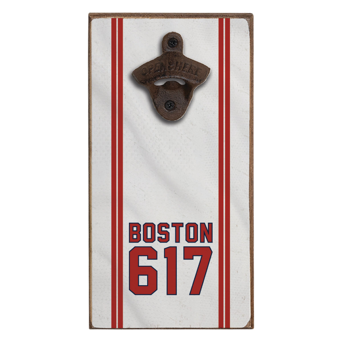 Boston 617 Red White Bottle Opener