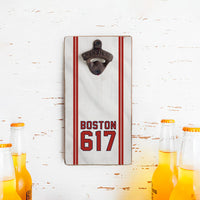 Boston 617 Red White Bottle Opener