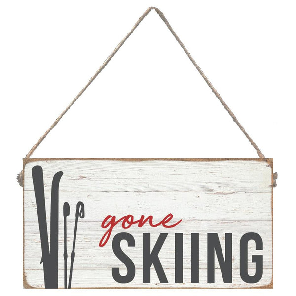 Gone Skiing Twine Sign