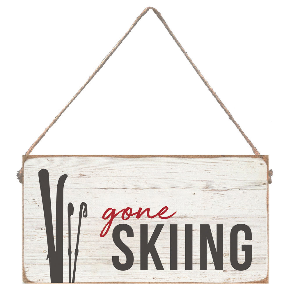 Gone Skiing Twine Sign