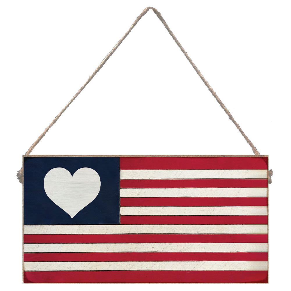 Heart Flag Twine Sign