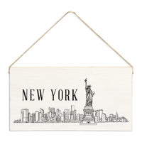 New York Line Art Twine Sign