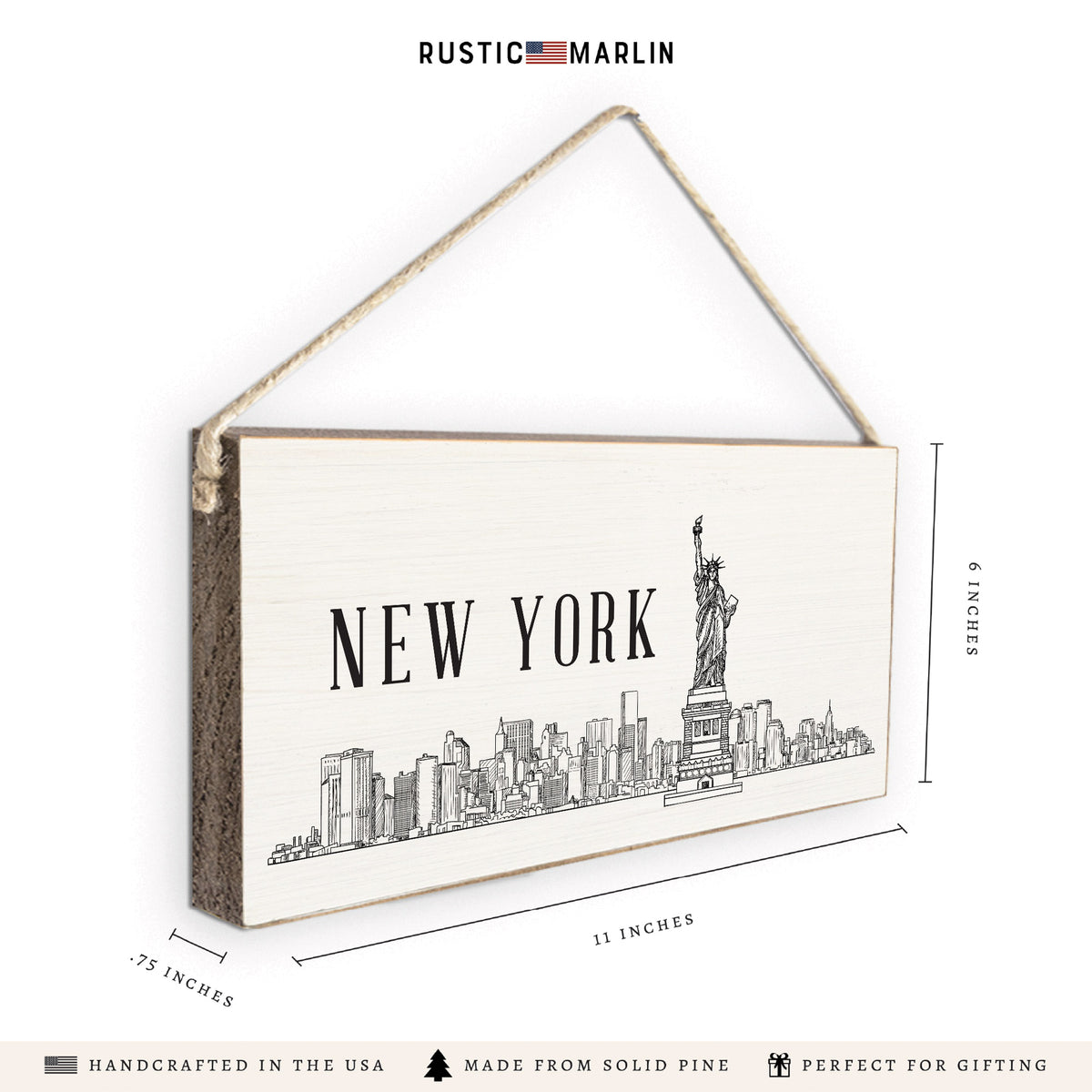 New York Line Art Twine Sign