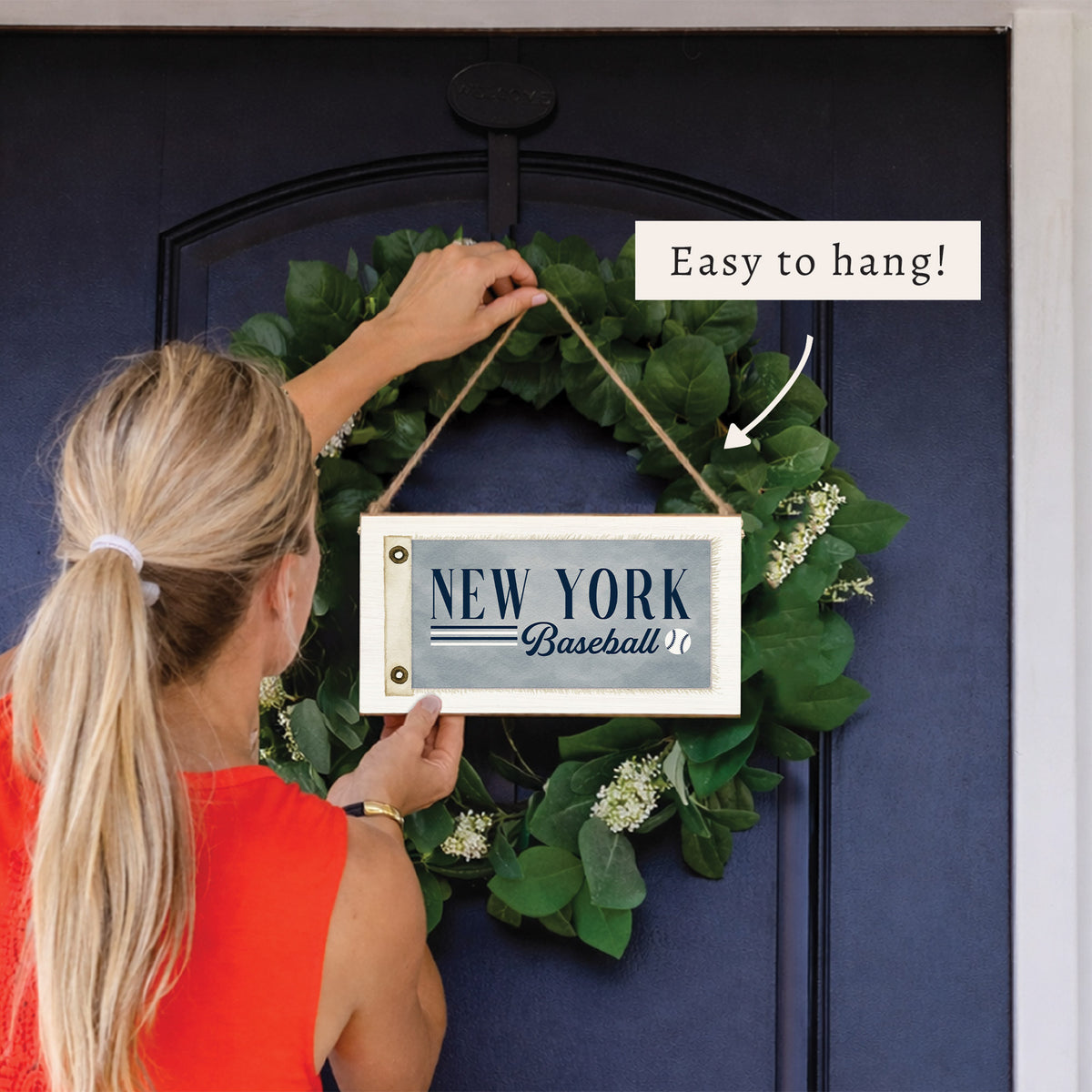 New York Baseball Twine Sign