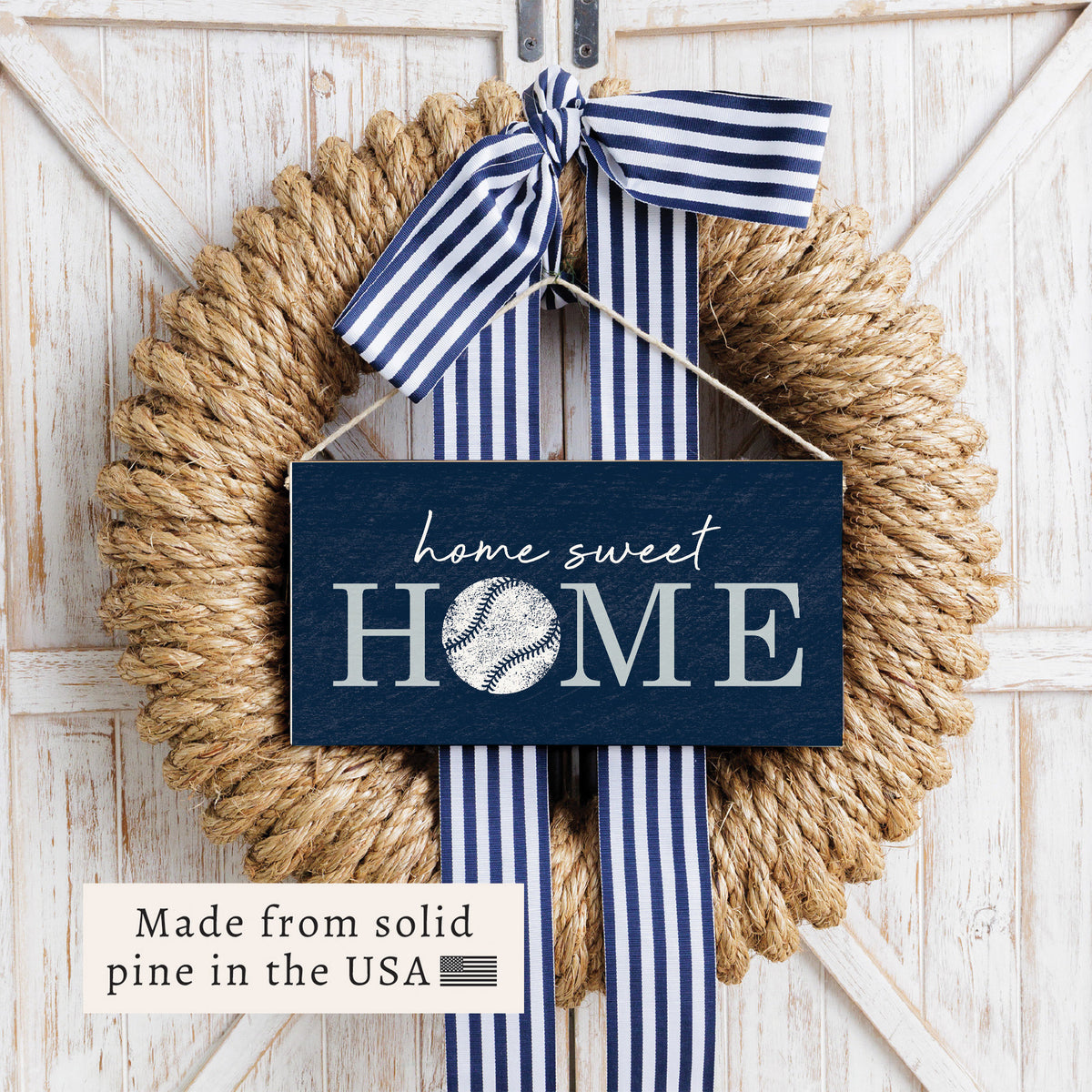 Home Sweet Home Baseball Twine Sign
