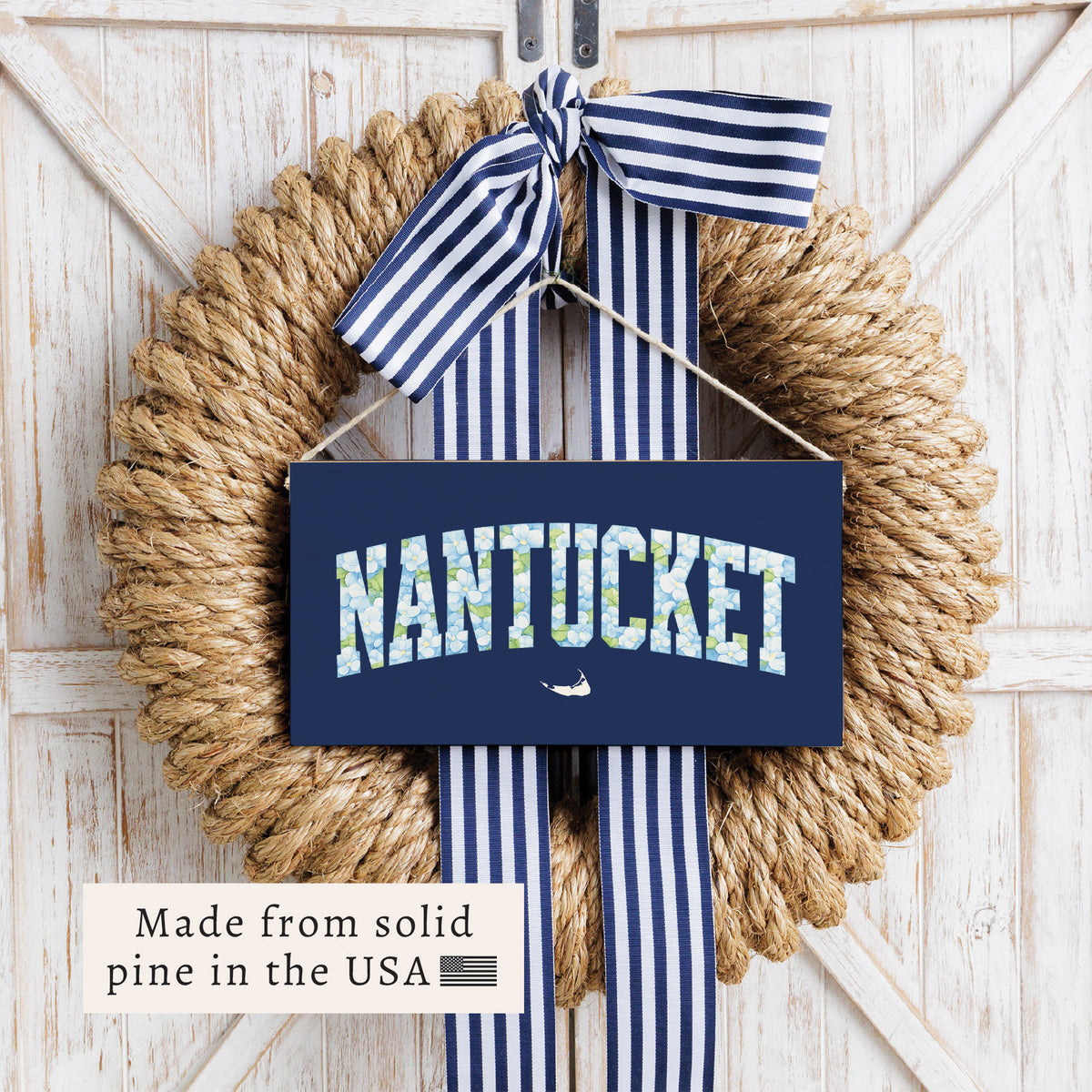 Nantucket Hydrangea Fill Twine Sign