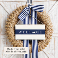 Nantucket Welcome Navy Twine Sign