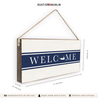 Nantucket Welcome Navy Twine Sign