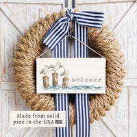 Gull Trio Welcome Twine Sign