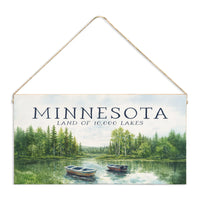 Minnesota Land of 10,000 Lakes Twine Sign