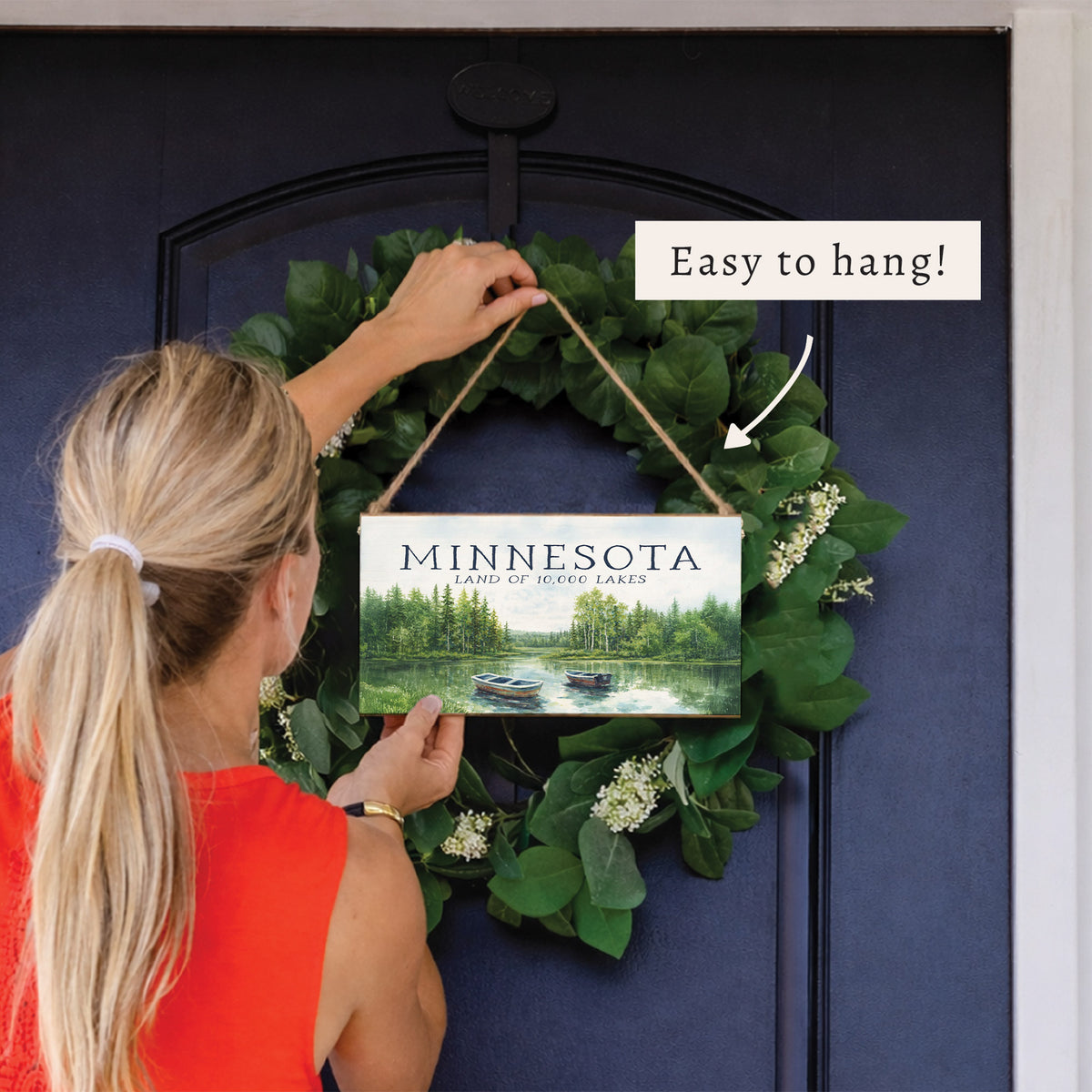Minnesota Land of 10,000 Lakes Twine Sign