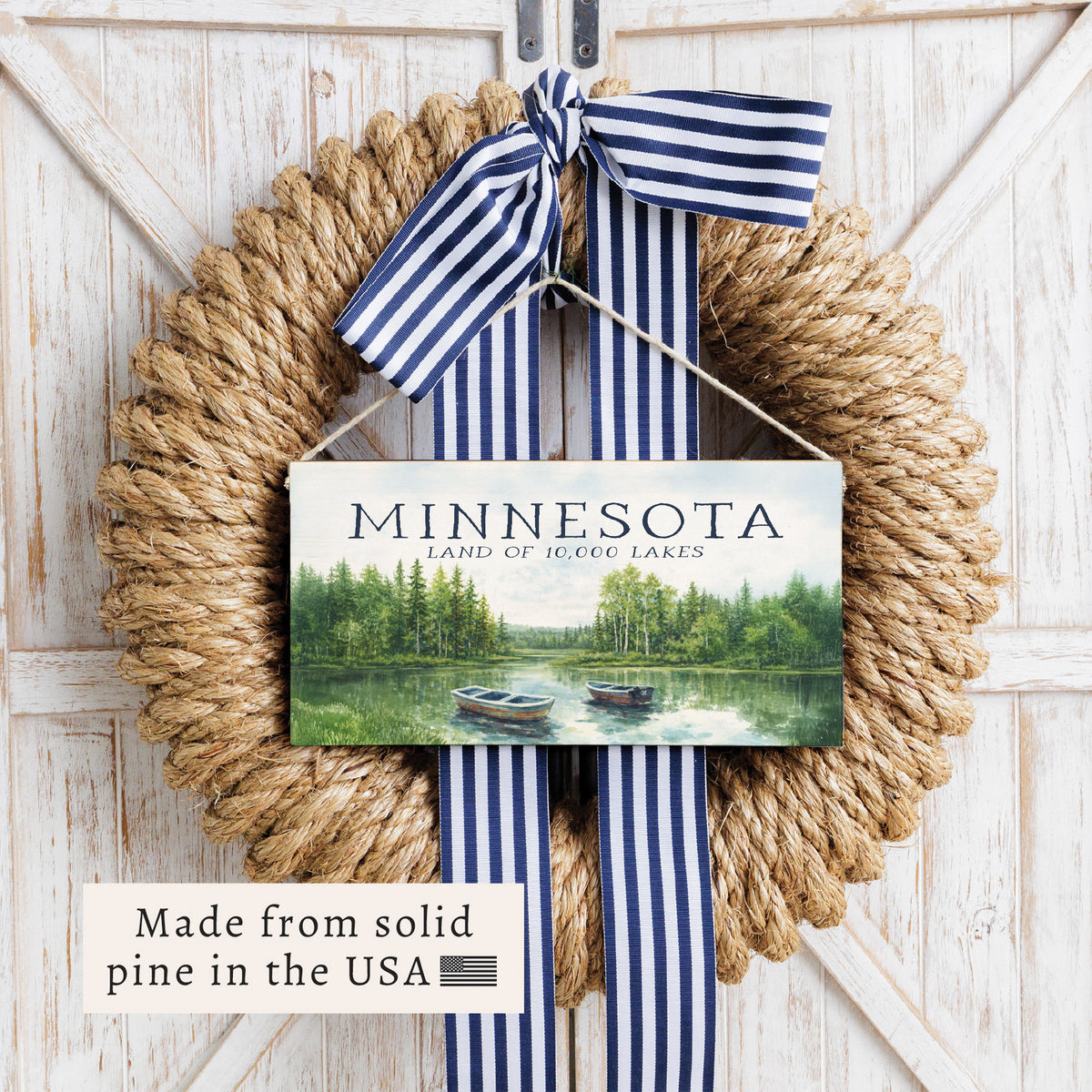 Minnesota Land of 10,000 Lakes Twine Sign