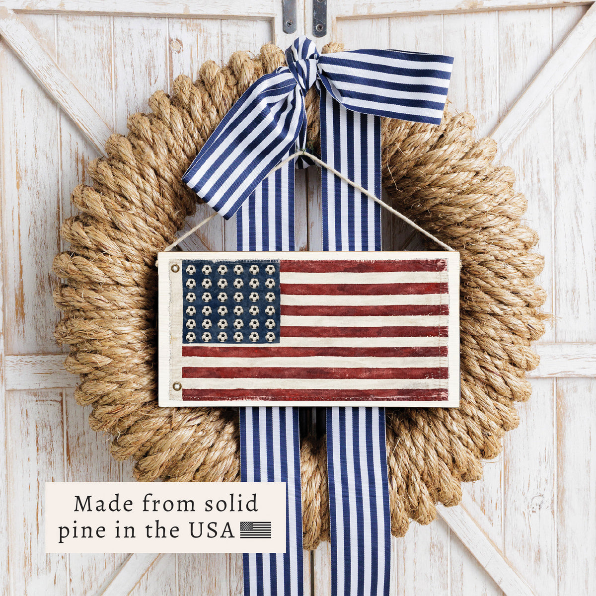 Soccer USA Flag Twine Sign