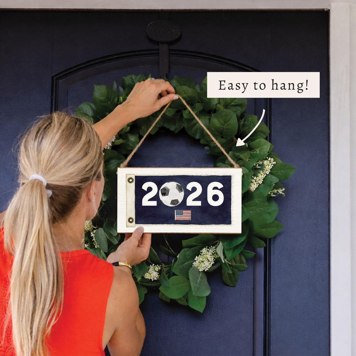 2026 Soccer USA Flag Twine Sign