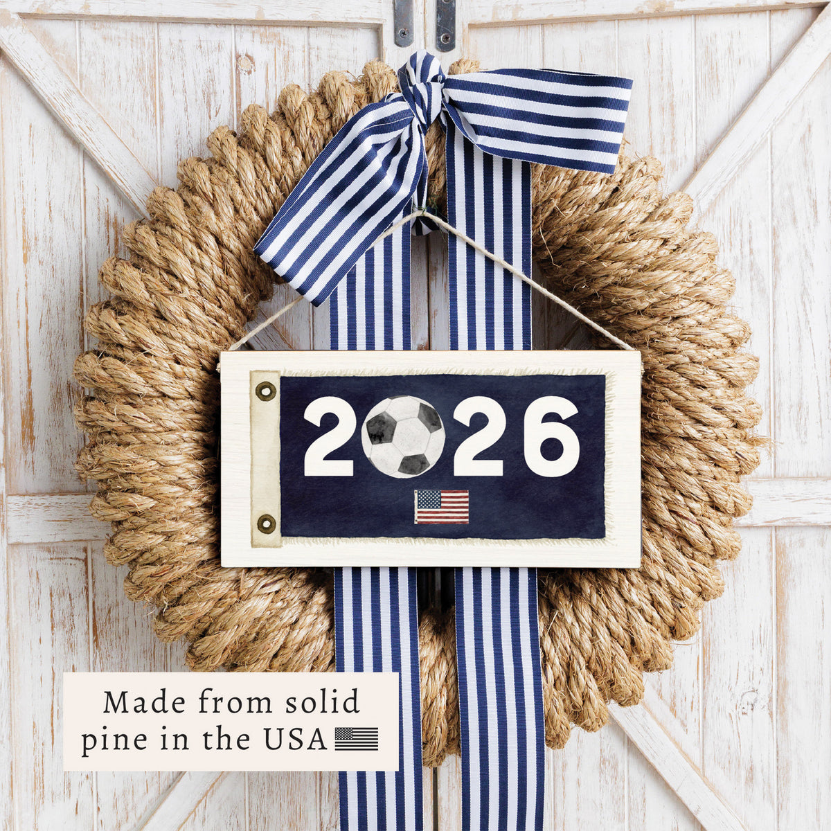 2026 Soccer USA Flag Twine Sign