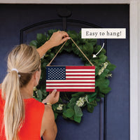 American Flag Twine Sign