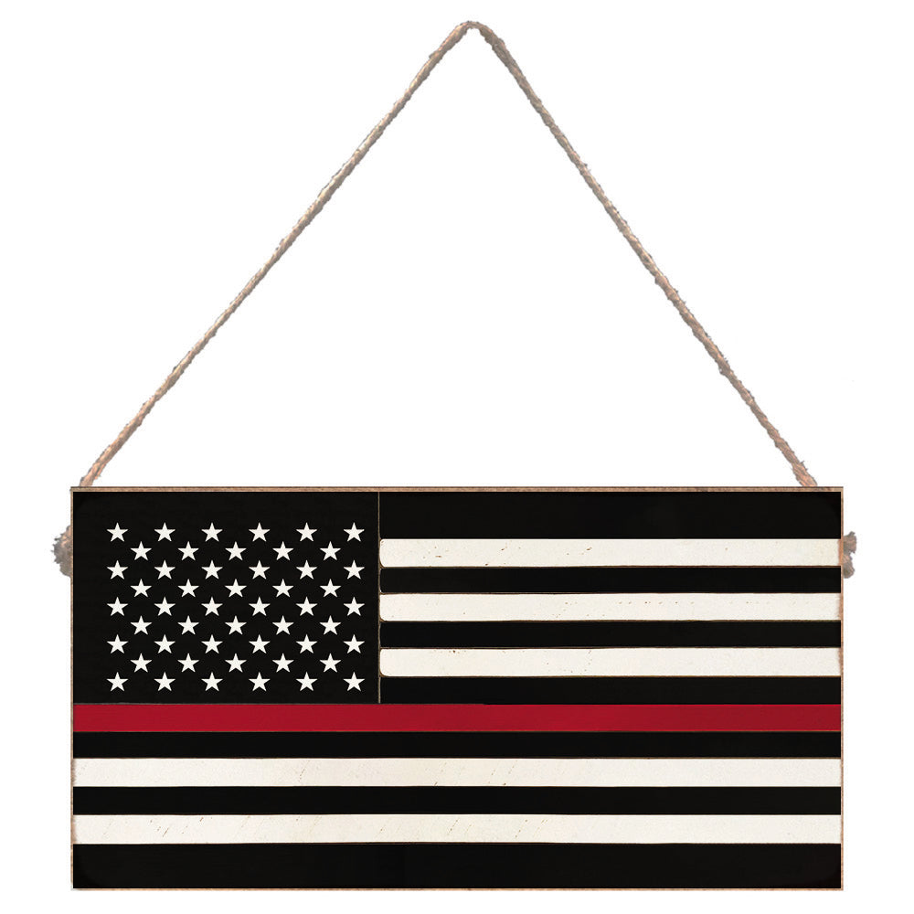 Thin Red Line Flag Twine Sign
