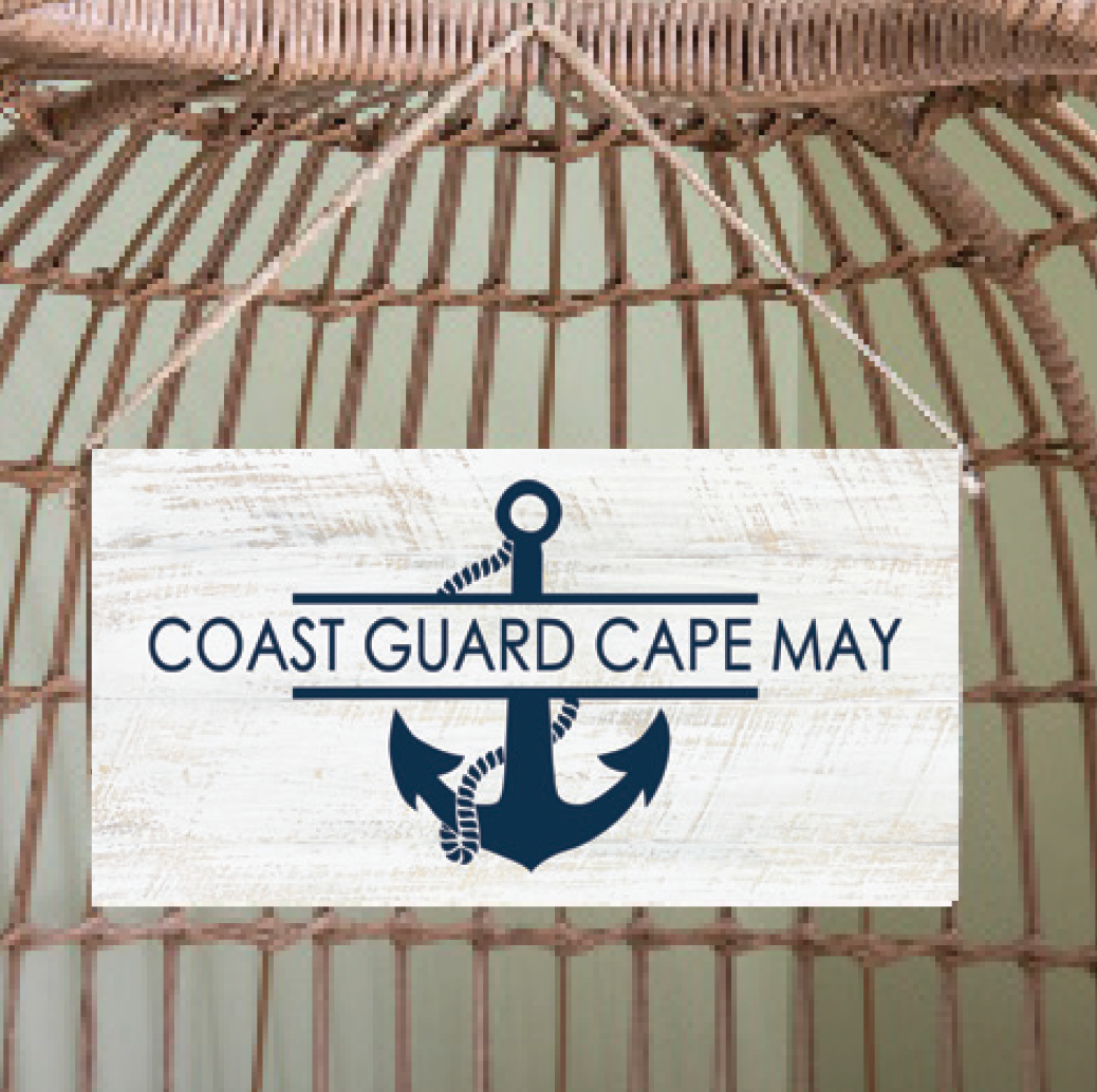 Coast Guard Cape May Twine Hanging Sign