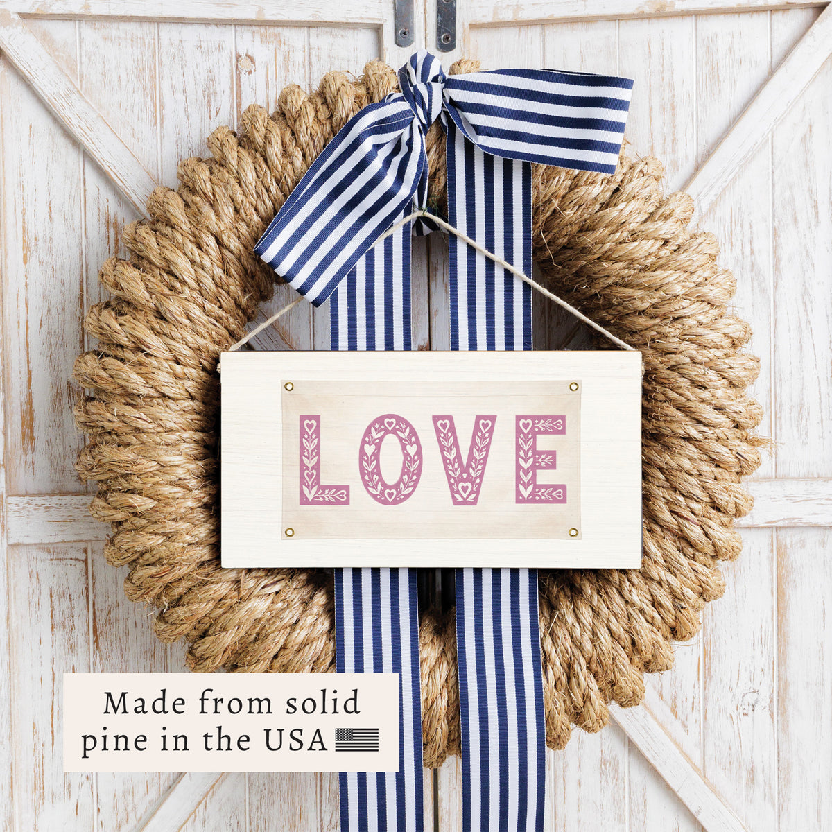 Love Flag Twine Sign