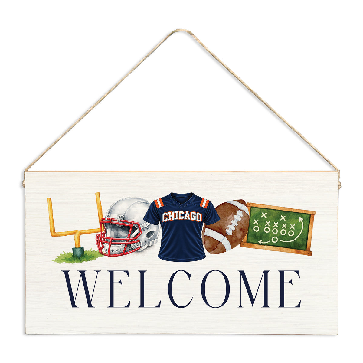 Chicago Football Icons Twine Sign