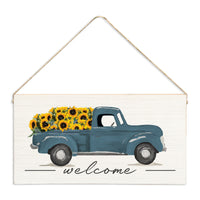 Sunflower Truck Welcome Twine Sign