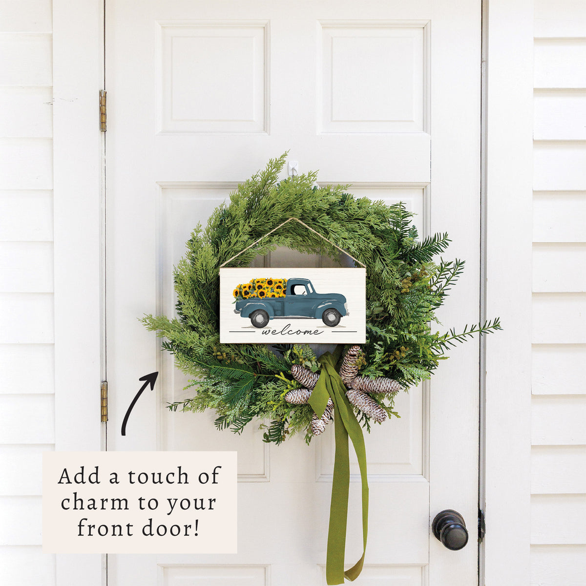 Sunflower Truck Welcome Twine Sign