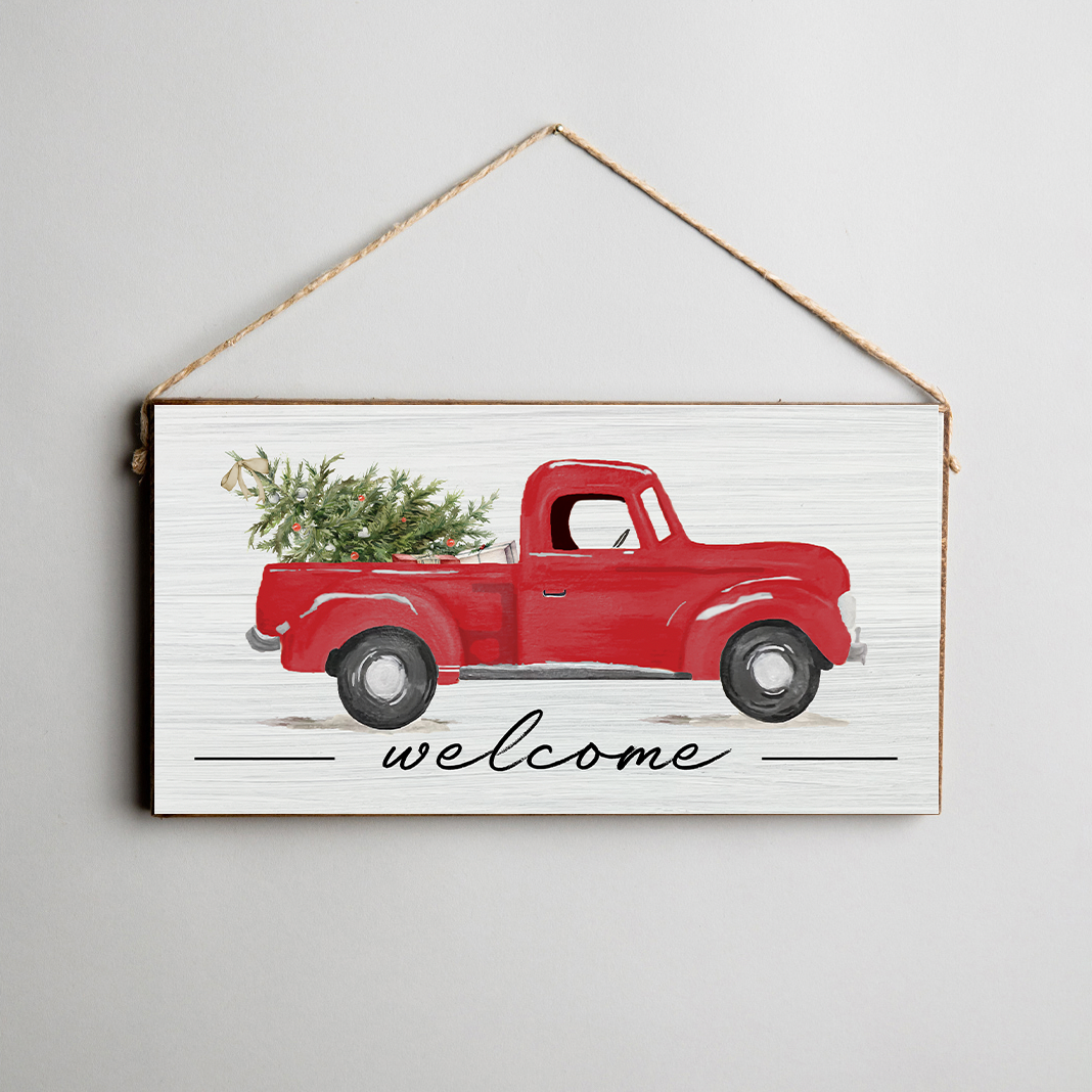 Christmas Tree Truck Twine Sign