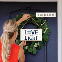 Hanukkah Love and Light Twine Sign