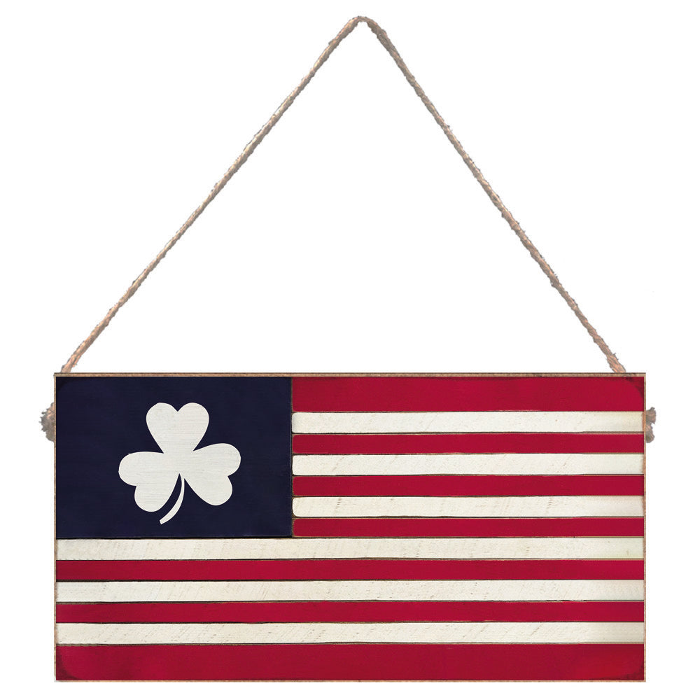 American Flag Shamrock Twine Sign